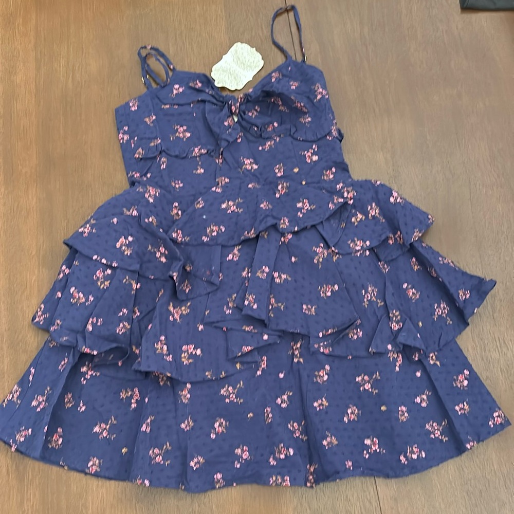Altar’d State blue dress with pink flowers
